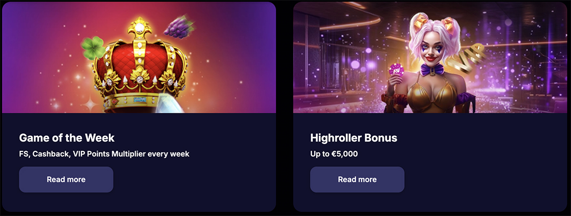 Aktionen: Spiel der Woche und Highroller-Bonus